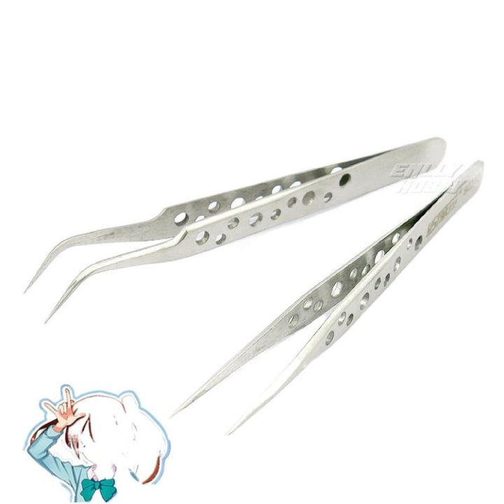 Stainless Steel Straight/Angled Tweezers For Scale Model Modeler Craft Tools Modeling Hobby Accessory