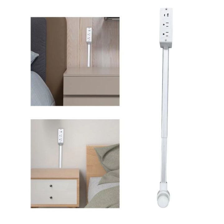 New Rotates 180° Electrical Outlet Extender White Adjustable Length ...