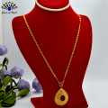 Jewels of Nepal Gold Plated Chain & Drop Stoned Locket for Women. 