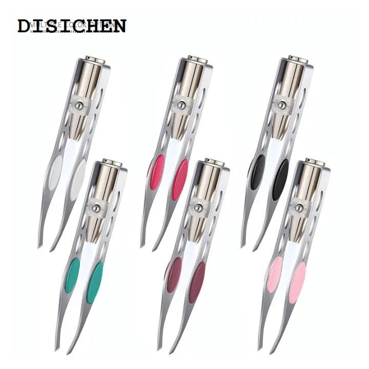 DISICHEN%20New%201PC%20LED%20Eyebrow%20Tweezer%20Oblique%20Tip%20Stainless%20Steel%20Eyebrow%20Trimming%20Clip%20Eye%20Hair%20Removal%20Prune%20False%20Eyelash%20Clamp%20Makeup%20Tool%20-%20Image%204