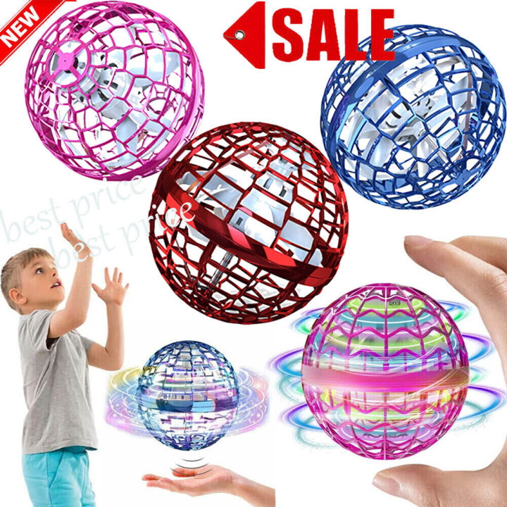 Flying Ball Toys, Hover Orb, Magic Controller Mini Drone, RGB Lights Spinner 360 Rotating Spinning UFO Safe