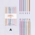 RHS Online 6PCS Double Head Tips Highlighter Morandi Soft Tip Light Color Eye Protection Marker Pen DIY Photo Diary Journal Fluorescent Pens. 