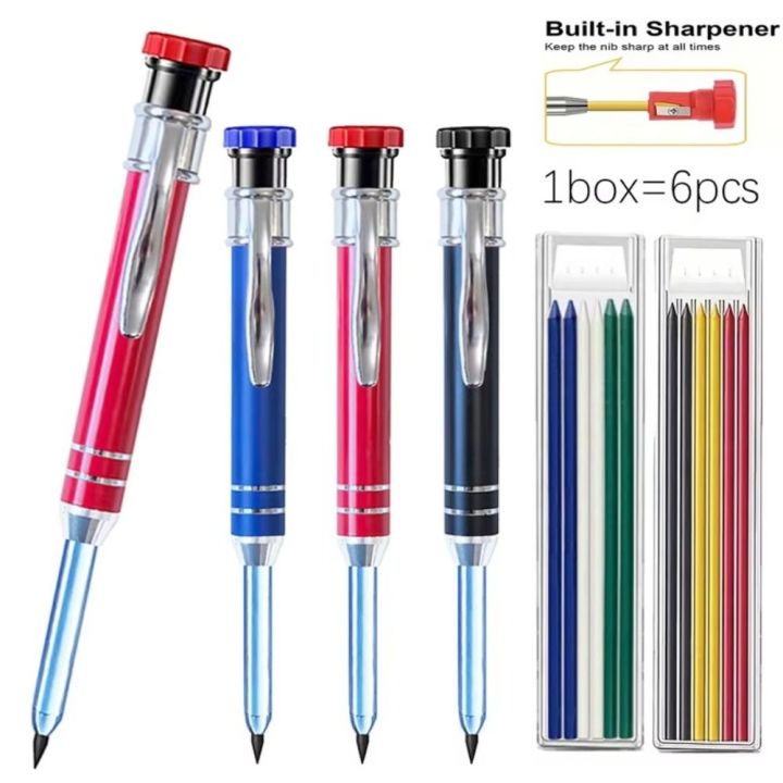 New%202.8mm%20Mechanical%20Pencil%20Deep%20Hole%20Marking%20Long%20Head%20Solid%20Carpenter%20Pencil%20Built-in%20Sharpener%20Metal%20Woodworking%20Marking%20Tool%20Woodworking%20Construction%20-%20Image%204