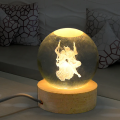 3D Decor Crystal Ball LED Night Light - Radha Krishna. 