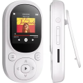 64GB Clip MP3 Player with Bluetooth 5.3, Lossless Sound, FM Radio, Voice Recorder, Supports Up to 128GB TF Card White. 