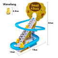 Wenefang Tiktok Electric Duck Track Slide Toys Climbing Stairs DIY Rail Racing Music Educational Toy Kids Children Gift Funny Duck Toy 鸭子爬楼梯玩具 | Cute Baby. 
