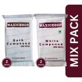 Bakers Creation Maxichoco Mix pack Dark compound and white compound (Baking Chocolate Blocks/ Chocolate Compound) -500gm (pack of 4). 