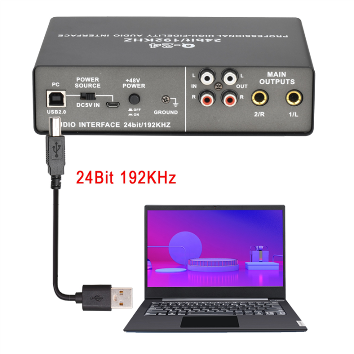 Professional%2024Bit%20192KHz%20Audio%20Interface%202%20Input%20Sound%20Card%20for%20Electric%20Loopback%20External%20Studio%20PC%20Recording%20Easy%20Install%20-%20Image%207