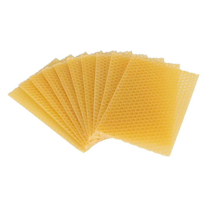 Beeswax Sheets 10Pcs Beeswax Foundation Sheets Wax Foundation for Bee Frames Natural Honeycomb Sheets Beeswax Sheets