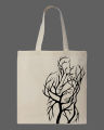 Tree of Life Printed Cotton Tote Bag – Minimalist Nature Design Printed Tote Bag | Black, White. 