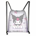 New Sanrio Hello Kitty Cartoon Cute Drawstring Pocket Large Capacity Convenient Storage Bag for Elementary School Students. 