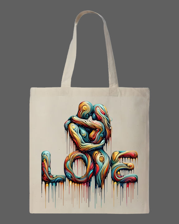 Colorful%20Dripping%20Hug%20"LOVE"%20Printed%20Tote%20Bag%E2%80%93%20Black%20&%20White%20-%20Image%203