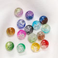 St.kunkka 50pcs 8mm Two-color Popping Glass Beads Colored Round Perforated Beads For DIY Bracelets Necklaces Jewelry Accessories Making. 