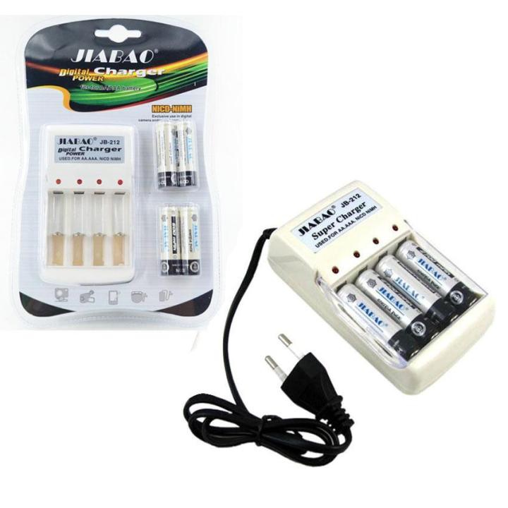 Jiabao Jb-212 Led Charger For Aa And Aaa With 4Pcs Rechargeable Battery