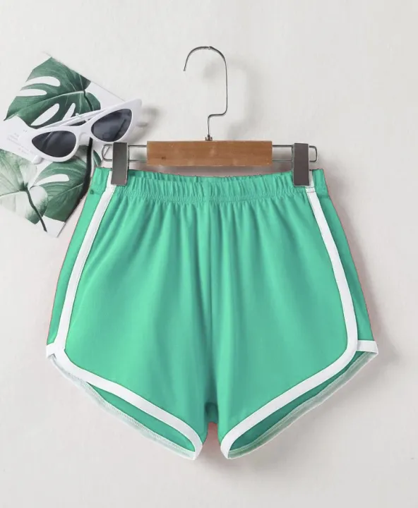 Girls%20Elastic%20Waist%20Contrast%20Binding%20Shorts%20-%20Image%204