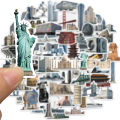 Artsy Home 25/50 Pieces World Famous Architecture Stickers for Laptops Cellphone and Notebook. 