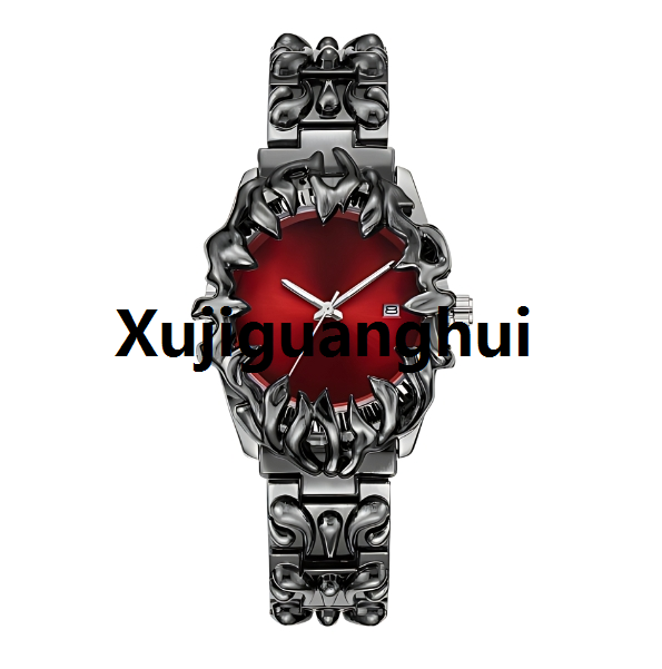 Xujiguanghui CARLIEN Gothic Claw Watch for Men – Unique Stainless Steel Wristwatch, Luminous Hands, Waterproof Quartz Movement, Futuristic Melting Style