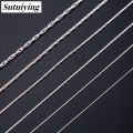 Sutuiying Thin Necklace Link Cable Chain on Neck for Women Ladies 316L Stainless Luxury Steel Jewelry Accessories Silver Color Choker Her Gift. 