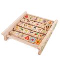 Puzzle Toys English Alphabet Letter Cognitive Toy Arithmetic Cartoon Pattern Wooden Letter Board Bead Abacus Intelligence Early Education Board Baby Gift. 