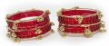 FR-MBS Set of 20 Pieces ( 12 Glass + 8 Red Ghungroo Bangles) (Red) Kashmiri Ghangharoo Glass Bangle Set for Women| Light Weight Bangles | Traditional Transparent Fancy Glass Chudi Set for Wedding, Party|. 