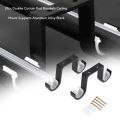 2Pcs Double Curtain Rod Brackets Ceiling Mount Supports Aluminum Alloy Black. 