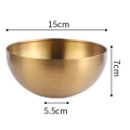 EITGZWAS 6X Large Capacity Stainless Steel Salad Bowls Korean Soup Rice Noodle Ramen Bowl Kitchen Food Container,Gold,15X7CM. 