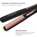 Ikonic Gleam 3.0 Hair Straightener, Black| Super slim 1 inch plates | Ergonomically slim | Digital temperature control| Automated Shut Off Safety | Advanced Rose Gold Titanium surface| Quick Heat  By Genuine Collection. 