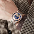 Dulunwe brand fashionable business luxury rhinestone dial, luminous sports waterproof automatic mechanical men's watch. 