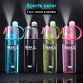 600ml Portable Water Bottle with Mist Spray: Creative Cover, Leak-proof, Ideal for Sport, Cycling, Gym, Beach. 