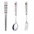 1/3/4Pcs Gift Cartoon Crayon Shin-chan Cutlery Set Simplicity Portable Fork And Chopsticks Set Tableware. 