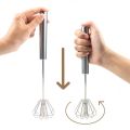 Stainless Steel Hand Mixer Egg Beater Whisk, Hand Push Milk Frother Whisk, Hand Mixer, Egg Frother, Hand Blender. 