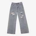 Washed Blue Color Stylish Grinch Jeans For Girls. 