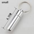 1pc Waterproof Aluminum Alloy Pill Box Portable Medicine Case Capsule Container Bottle Holder Outdoor Pill Case Keychain. 