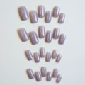 MAANGE 24Pcs Purple Mist Long Fake Press On Nails With Glue & File CS07. 