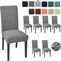 Set Of 6 Chair Cover Stretchable Washable Elastic Dining Chair Covers. 