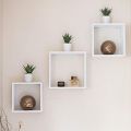 Kamakhya Decor Modern Home Decor Square Cube Floating Wall Shelf Set of 3 (White). 