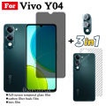 For Vivo Y04 Anti Blue Light RayTempered Glass Vivo Y29S Y29 4G 5G Y03 Y03T Anti-Spy Tempered Glass Screen Protector+Camera Lens Film+back Film. 