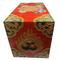 Tibetan Wooden Box, Carved and Painted/ jewelry box. 