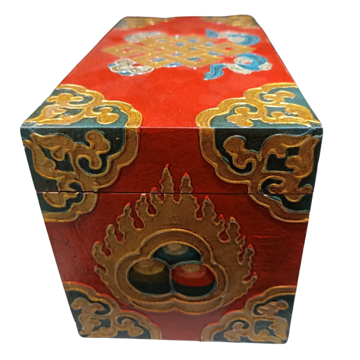 Tibetan%20Wooden%20Box,%20Carved%20and%20Painted/%20jewelry%20box%20-%20Image%202