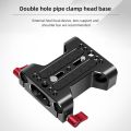 Multipurpose Camera Base Plate with 15mm Rod Rail Clamp Tripod Mounting Baseplate Aluminum Alloy for DSLR Rig Support System. 