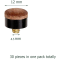 60 Pcs Billiard Pool Cue Stick Screw-on Tips 12mm Replacement Billiard Cue Tips for Pool Cues and Snooker. 