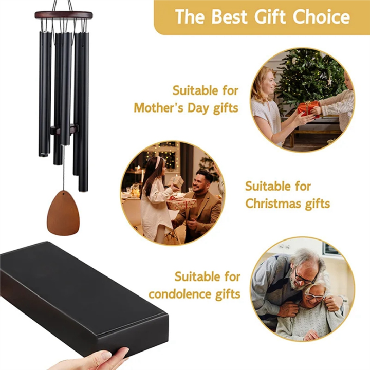 Metal%20Windchime%20Aluminum%20Windbell%20Wind%20Chimes%206%20Rods%20Chimes%20Home%20Decoration%20Craft%20Outdoor%20Black%20-%20Image%204