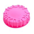 Hot Happy Birthday Birthday Cake Molds Round Silicone Cake Baking Tray Mold Durable Reusable Baking Tools. 