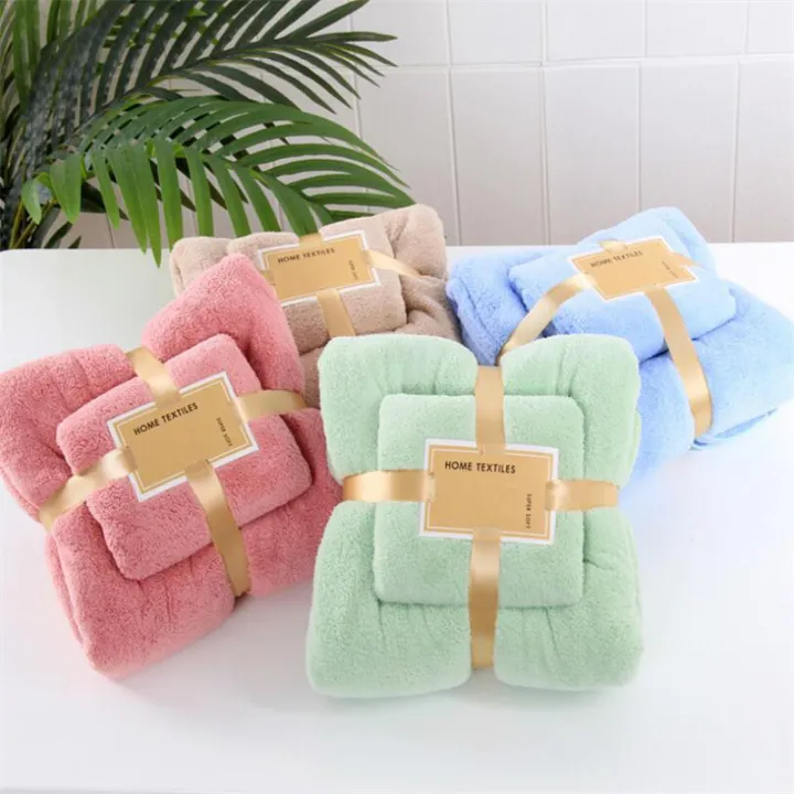 2%20Piece%20Bath%20&%20Face%20Towel%20Set%20Home%20Textile%20Coral%20Velvet%20Absorbent%20Bath%20Towels%20For%20Adults%20Large%20Soft%20Comfortable%20Towel%20-%20Image%206