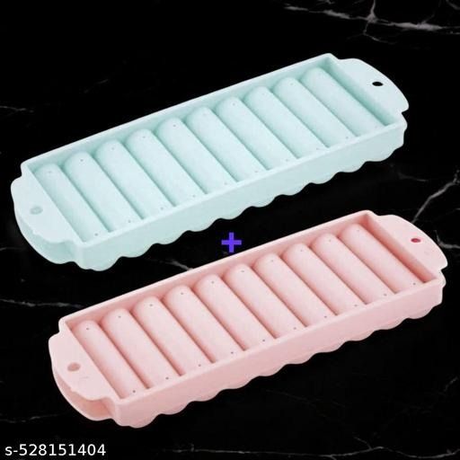 One Piece Plastic 10 Silicone Ice Stick Cube Tray