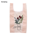 Sutuiying Large Capacity Organza Handbag Spacious Interior Mesh Embroidery Trending Accessory Embroidered Tote 2025 Design Sheer Organza Chic Bag for Women's Fashion Daily Carryall Stylish Travel Shopping Accessory. 