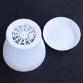 FORIDE 2X Plastic Plant Flower Pot Planter With Saucer Tray Round Gloss Home Garden Decor, White Upper -, 14cm. 