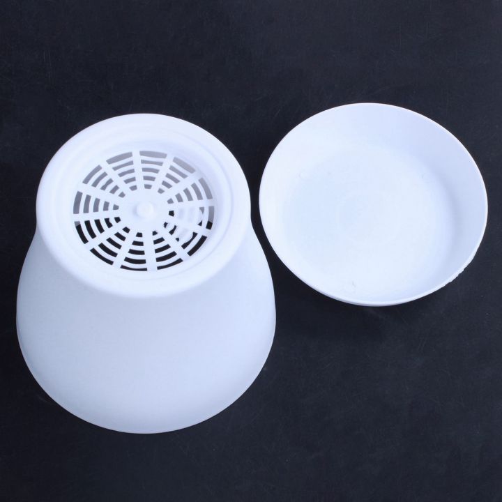 FORIDE%202X%20Plastic%20Plant%20Flower%20Pot%20Planter%20With%20Saucer%20Tray%20Round%20Gloss%20Home%20Garden%20Decor,%20White%20Upper%20-,%2014cm%20-%20Image%208