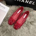 Pebbles Nepal Glossy Red Ballet Flats for Women – Patent Leather Look Ballerina Shoes | Stylish Slip-On Formal & Casual Wear. 
