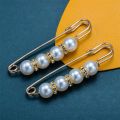 St.kunkka 1-2pcs Korean Fashion Pearl Brooch Anti-exposure Pins Buckles Perdible Tightening Waistband Pins Collar Clips For Apparel Accessories Making. 